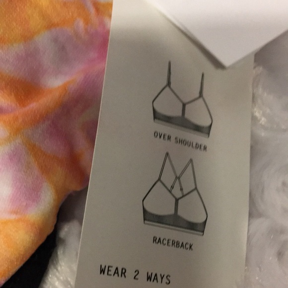 New TIE Die bra for teens or sports bra pink 2 WAY STRAPS SIZE MEDIUM - Picture 4 of 8